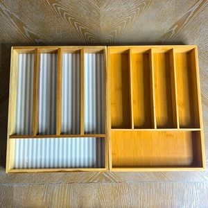 BEE & WILLOW HOME (Acaia) + BAMBOO 5 Sectional Tray For Flatware